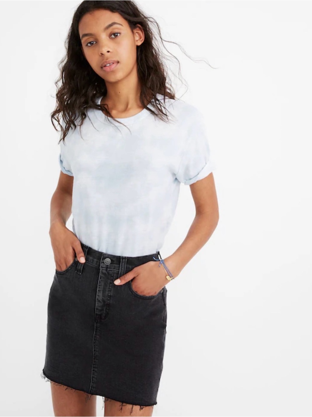 Madewell Stretch Denim Straight Mini Skirt, 27